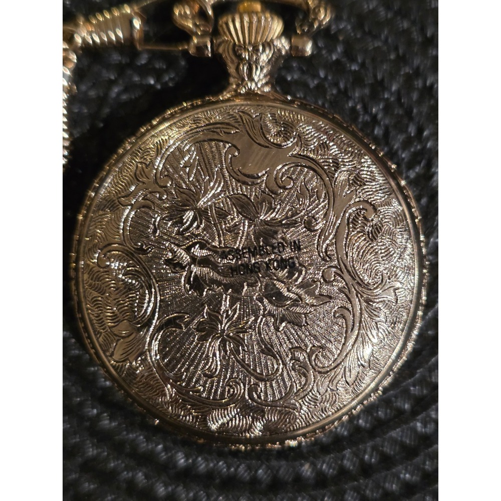 Mens United States Air Force Pocket Watch Gold Tone Chain Keepsake - Picture 5 of 6